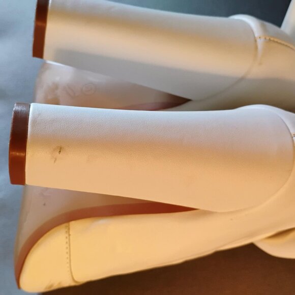 White vegan leather slouch boot, size 6.5 - Picture 3 of 8